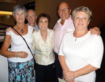 Fans and friends Linda, George, Morris, and Julia on July 20, 2013, in England